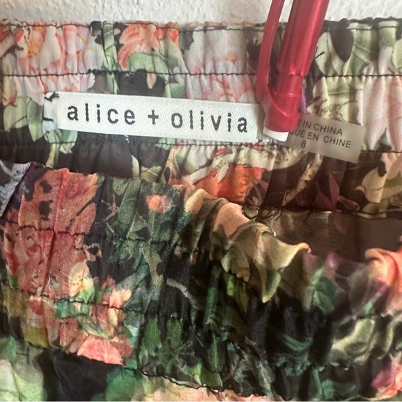 Alice + Olivia Dionne Floral Silk Black Mini Skirt Women’s Sz‎ 8 NWOT - Picture 6 of 7